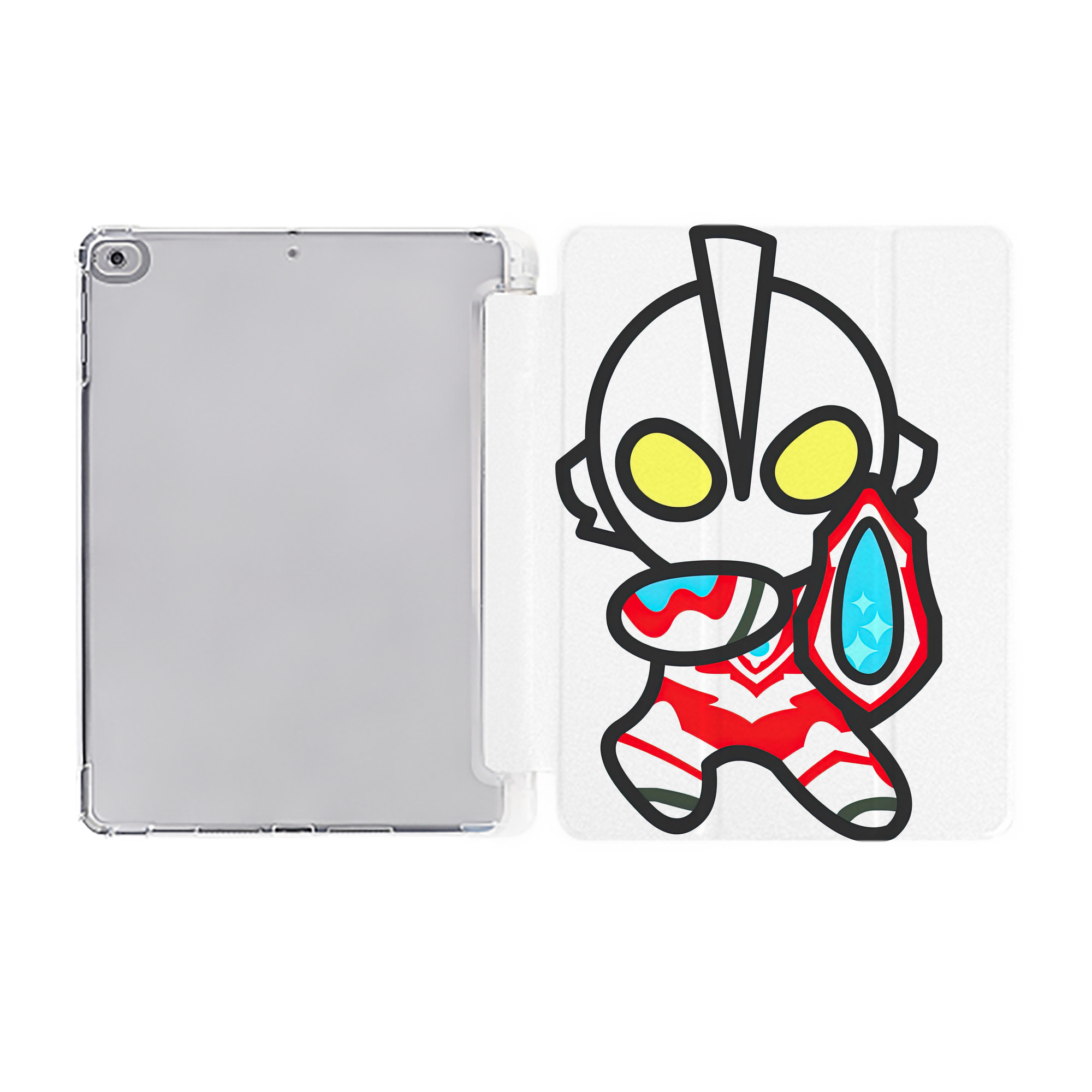 （画像用） ウルトラマン Ultraman IPad ケース ペン収納付き 三つ折りスタンド PUレザー×シリコン 対応機種9.5/10.5/10.9インチ